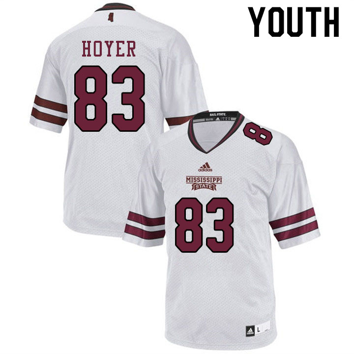 Youth #83 Jordon Hoyer Mississippi State Bulldogs College Football Jerseys Sale-White